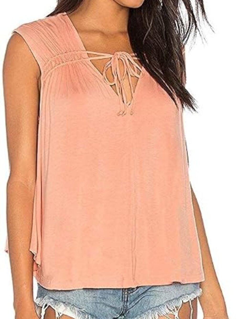 Free People Womens Back in Town Knit Sleeveless Blouse
